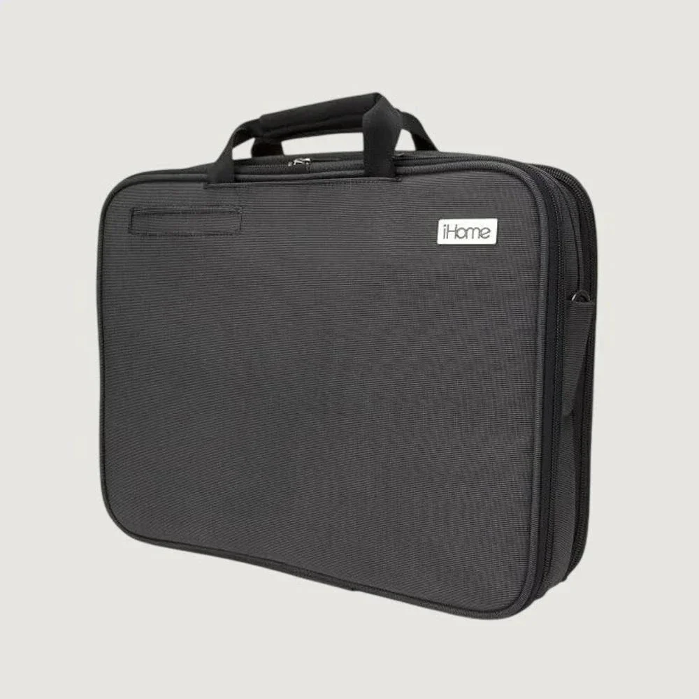 iHome Laptop‎ Messenger Bag Unisex Black Tech Briefcase Padded Shoulder Strap